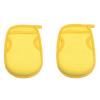 Double-Sided Painless Towel Gloves Sponge,Home Exfoliating Bath Gloves,Rubbing Ash Bath Towel Multicolor,for Adults and Kids (Yellow,2) view 1