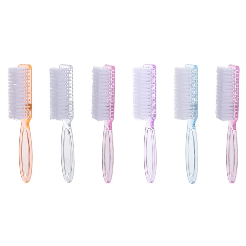 EXCEART 6pcs Fingernail Cleaning Brush for Nail Dust Removal for Home Use and Nail Salons Comfortable Grip and Easy to Use