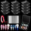 12PCS Press on Nails Storage Boxes Kalolary Anti-dust Empty Nail Display Box with 50PCS Nail Tips Display Holder & Double-side Tapes Acrylic False Nails Container for Salon Home Nail Storage Supplies view 1