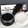 Professional Cream Face Paint Body Paint Oil Based Face painting Makeup for Kids and Adults Single Color Halloween SFX Christmas Party 30g (Black50g+White50g) view 1