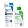 CeraVe Hydrating Skin Care Set, 8oz Moisturizing Cream & 8oz Hydrating Facial Cleanser, Ceramides + Hyaluronic Acid Moisturizer and Face Wash, Accepted by National Eczema Association view 1