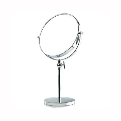 166 Classic Double Sided 3X and 1X Magnifying Makeup Mirror and 360 Swivel Tabletop Standing Vanity Mirror, Adjustable Height Desktop Cosmetic Mirror with Round Base