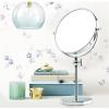 166 Classic Double Sided 3X and 1X Magnifying Makeup Mirror and 360 Swivel Tabletop Standing Vanity Mirror, Adjustable Height Desktop Cosmetic Mirror with Round Base view 2