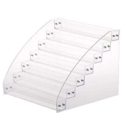 Nail Polish Organizer, Clear Acrylic Makeup Fingernail Polish Bottles Tray Tabletop Display Stand Storage Rack Transparent Essential Oil Stand Holder for Home and Commercial Organization(Seven Layers)