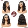 mcriley Black Mixed Brown Headband Wig Short Wavy Headband Wigs for Black Women Natural Curly Wigs with Headband Shoulder Length Wigs Natural Black 14 Inch Glueless Wigs for Daily Wear view 3