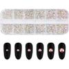 Ruluti Shiny Nail Rhinestone Ab 3600pcs Round Flatback Crystals Nail Tip Charms Glitter Diamonds Stone Nail Art Studs for Fingernails Supplies view 1