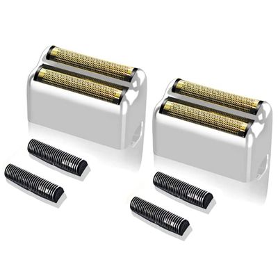 LOREAD Replacement Foil and Cutter for Barberology FXFS2 Electric Razor, Double Foil Shaver Replacement Head, Silver, Men's Grooming, Minimalist Style, Non-Rechargeable, Metallic Silver