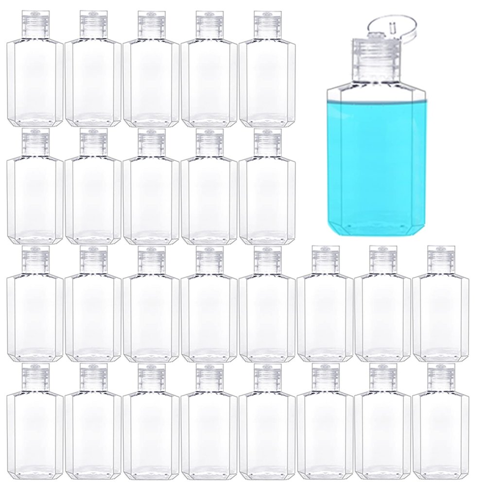 40 Pack 2 Oz Plastic Refillable Bottles with Flip Cap, Travel Size Bottles, Reusable Containers for Business Trip, Outdoor Camping