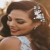 Catery Flower Bridal Hair Comb Silver Rhinestone Side Clip Wedding Accessories for Brides and Women view 1