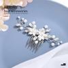 Catery Flower Bridal Hair Comb Silver Rhinestone Side Clip Wedding Accessories for Brides and Women view 2