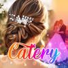 Catery Flower Bridal Hair Comb Silver Rhinestone Side Clip Wedding Accessories for Brides and Women view 3