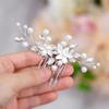 Catery Flower Bridal Hair Comb Silver Rhinestone Side Clip Wedding Accessories for Brides and Women view 4