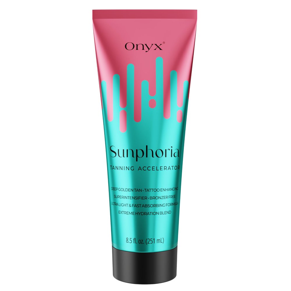 Onyx Sunphoria Bronzer-Free Indoor Tanning Bed Lotion | Fast Melanin-Boost Accelerator for Deeper Tan | Streak-Free Non-Sticky Formula with Hydrating Oils for Smooth Nourished Skin