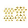 COLORFUL BLING 40Pcs 4mm/5mm Mixed Fake Eyebrow Lip Labret Ear Stud Nose Ball Ring with Sticker Replacement Balls Spike No Piercing Body Faux Jewelry-Gold view 1