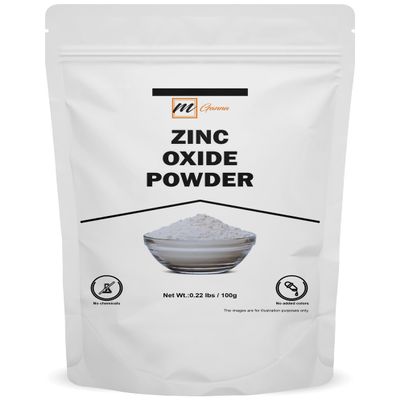 100% Natural Zinc Oxide Powder | Micronized Non-Nano Uncoated Particles 0.22 LBS / 100 GMS