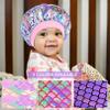 3 Pieces Kids Satin Bonnet Glitter Wide Elastic Band Sleeping Cap Soft Silk Double Layer Night Hair Hats for Teens Toddler Child Baby view 2