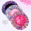 3 Pieces Kids Satin Bonnet Glitter Wide Elastic Band Sleeping Cap Soft Silk Double Layer Night Hair Hats for Teens Toddler Child Baby view 3