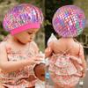 3 Pieces Kids Satin Bonnet Glitter Wide Elastic Band Sleeping Cap Soft Silk Double Layer Night Hair Hats for Teens Toddler Child Baby view 4