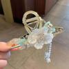 Antique Updo Hair Claw Clip Classical Orchid Beads Hair Decor Clip Cheongsam Tassel Metal Barrette view 2