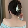 Antique Updo Hair Claw Clip Classical Orchid Beads Hair Decor Clip Cheongsam Tassel Metal Barrette view 4