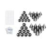 COLORFUL BLING 40Pcs 4mm/5mm Mixed Fake Eyebrow Lip Labret Ear Stud Nose Ball Ring with Sticker Replacement Balls Spike No Piercing Body Faux Jewelry-Black view 2
