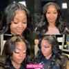 13x6 Transparent HD Lace Front Human Hair Wigs Brazilian Body Wave Lace Frontal Wigs For Black Women Pre Plucked With Baby Hair Natural Hairline Bleached Knots 150% Density 20Inch view 4