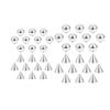 COLORFUL BLING 40Pcs 4mm/5mm Mixed Fake Eyebrow Lip Labret Ear Stud Nose Ball Ring with Sticker Replacement Balls Spike No Piercing Body Faux Jewelry-Silver view 1
