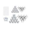 COLORFUL BLING 40Pcs 4mm/5mm Mixed Fake Eyebrow Lip Labret Ear Stud Nose Ball Ring with Sticker Replacement Balls Spike No Piercing Body Faux Jewelry-Silver view 2
