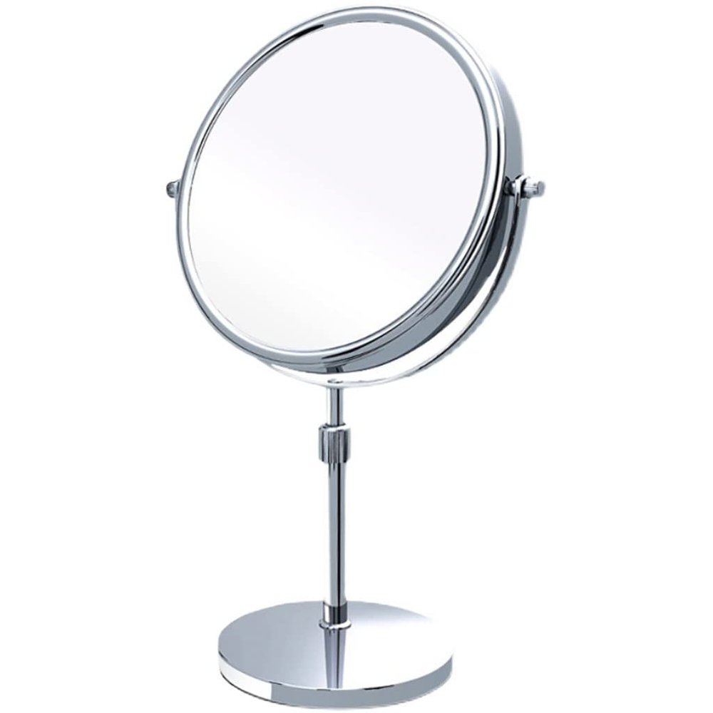 166 Classic Double Sided 5X and 1X Magnifying Makeup Mirror, 360 Swivel Tabletop Standing Vanity Mirror,Desktop Cosmetic Mirror, 12.0-16.5-Inch Adjustable Height