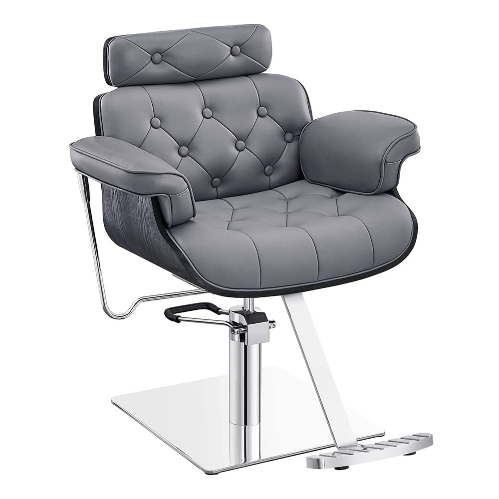 Dir All Purpose Hydraulic Reclining Styling Chair Salon Stylist Chair - Planet in Grey