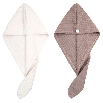 Beaupretty 2pcs Microfiber Hair Wrap Towels Super Absorbent Dry Hair Caps for Quick Drying Wet for All Types Including Curly Thick Stylish Water Absorption Bath Towels