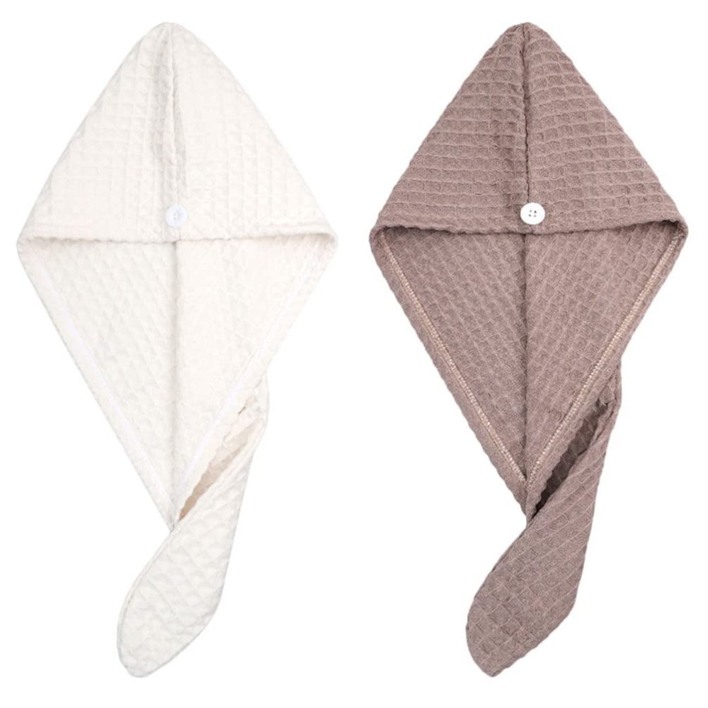 Beaupretty 2pcs Microfiber Hair Wrap Towels Super Absorbent Dry Hair Caps for Quick Drying Wet for All Types Including Curly Thick Stylish Water Absorption Bath Towels