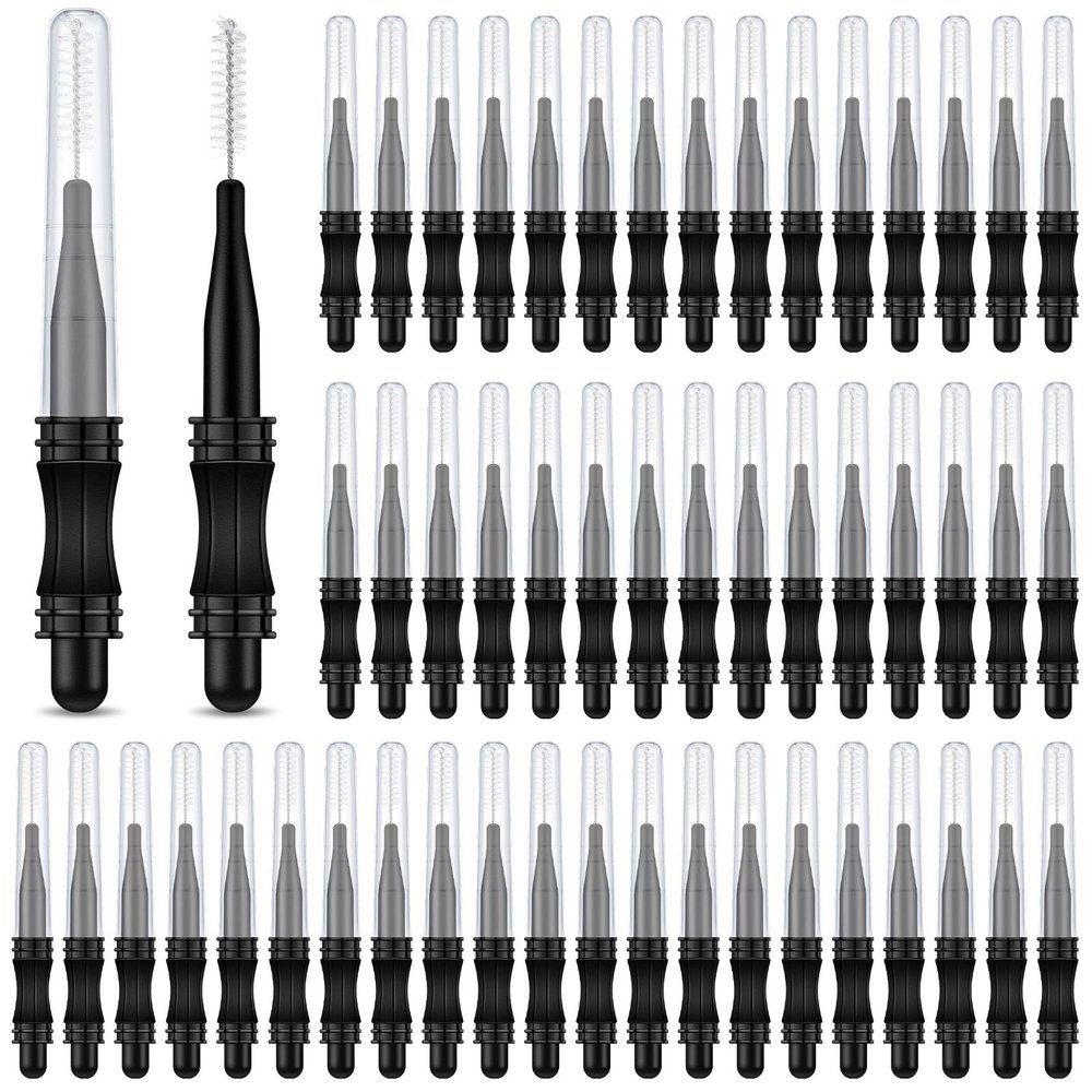 100 Pcs Micro Eyebrow Brush with Cap Brow Lamination Eyelash Brow Brush Lash Filler Eyebrow Lift Tools for Eyelashes Extensions