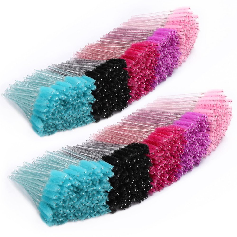 Tbestmax 2000 Disposable Mascara Wands Eyelash Brush Spoolies for Eyebrow Eye Lash Extension Colorful