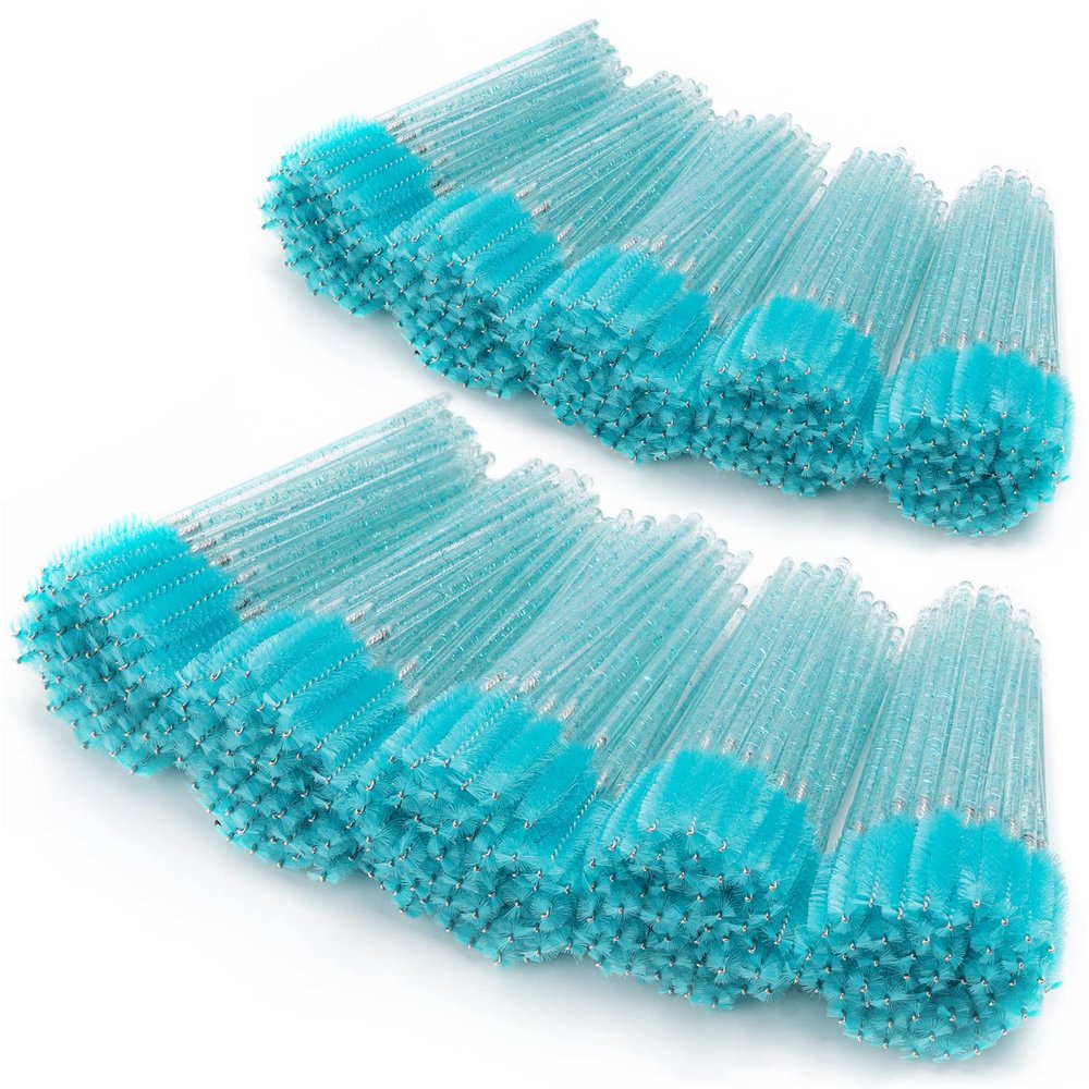 Tbestmax 1000 Disposable Mascara Wands Eyelash Brush Spoolies for Eyebrow Eye Lash Extension Blue