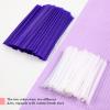 100pcs Makeup Brush Protector Cosmetic Makeup Brush Pen Guard Expandable Mesh Sleeve Covers Set Storage Small Medium Large Sizes Brushes for Travel (Purple and White) view 4