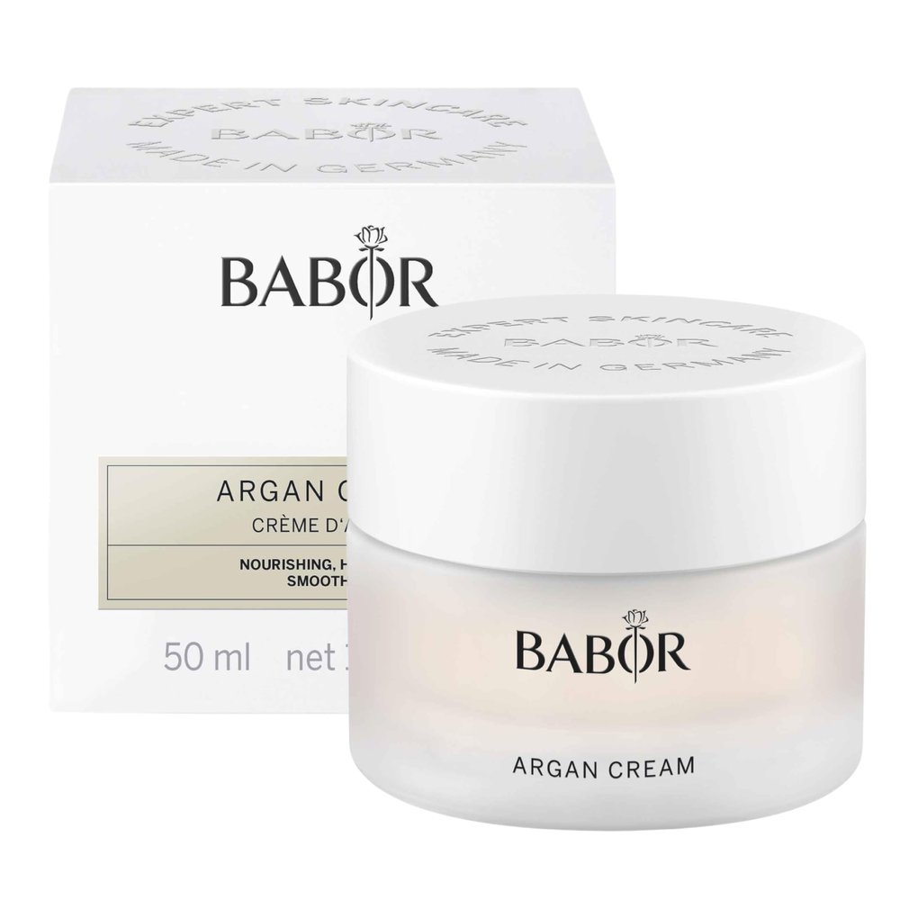BABOR Argan Cream, Rich Moisturizer for Dry Skin, Infused with Lipids to Deeply Nourish, Enriched with Cocoa Butter to Provide Intense Hydration, Leaving Skin Soft & Supple, 1.7 oz