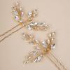 Xerling 2 Pieces Rhinestones Gold Hair Pins for Birdes Bridal Hair Clips Wedding Hair Piece Accessories for Girls (Gold) view 4