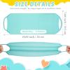 3 Pack Exfoliating Back Scrubber with Handles Exfoliating Washcloth Nylon Extended Length Body Exfoliator Brush Stretchable Pull Strap Back Washer for Shower Long Bath (Pink, Blue, Yellow) view 2