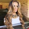 13x6 Blonde Highlight Lace Front Human Hair HD Invisible Lace Frontal Wig Brazilian Virgin Body Wave Hair for Black Women Pre Plucked Natural Hairline Glueless Wig Bleached Knots 150% Density 22 Inch view 3
