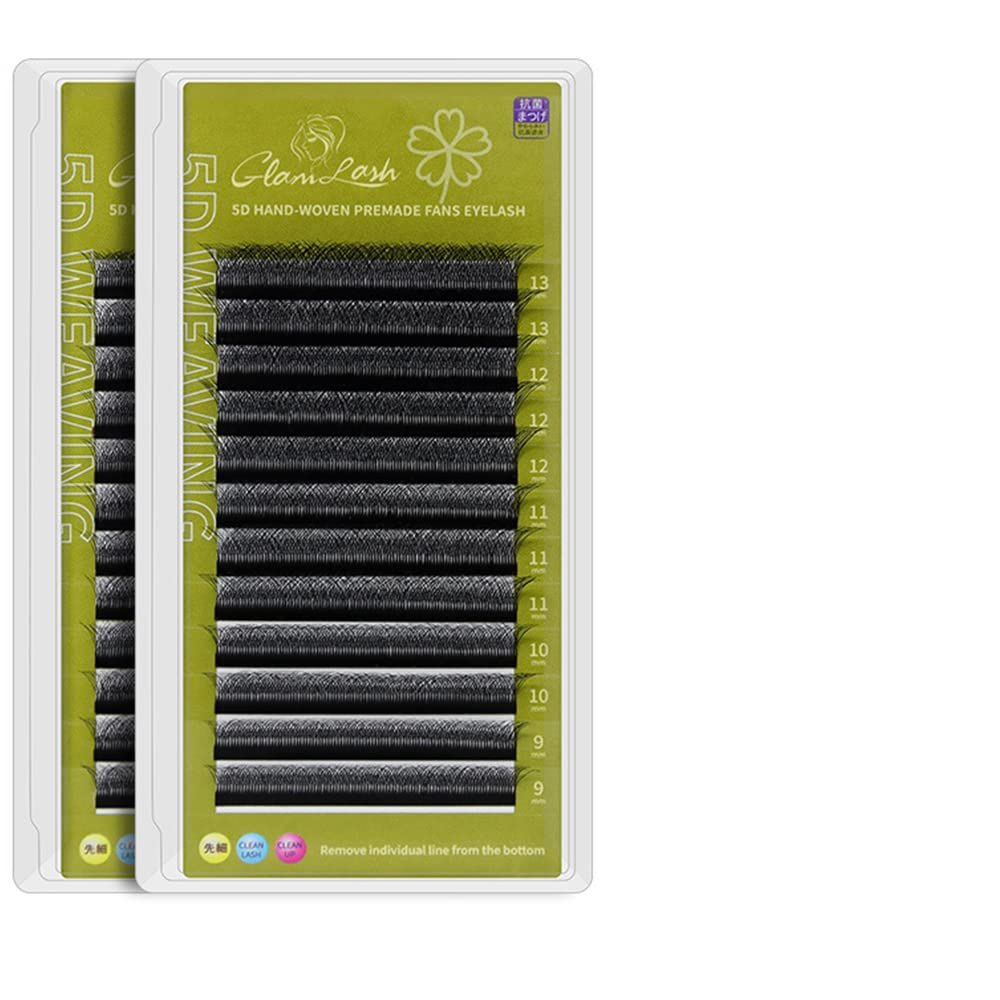 3D/4D/5D W Shape Lashes Extensions Volume Premade 0.07mm C/D Curl 8-14mm Eyelash Extensions Black Cluster Easy Fanning Russian Volume Cluster 12 Rows Eyelashe (9mm, 5D W Shape-C-0.07)