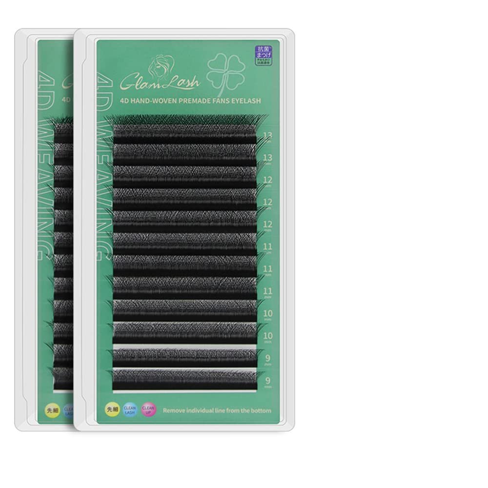 3D/4D/5D W Shape Lashes Extensions Volume Premade 0.07mm C/D Curl 8-14mm Eyelash Extensions Black Cluster Easy Fanning Russian Volume Cluster 12 Rows Eyelashe (11mm, 4D W Shape-C-0.07)