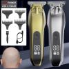 Professional Hair Clippers for Men, Hair Clipper Professional Electric Trimmer With LED Screen Washable Rechargeable Men Strong Power Steel Cutter Head (Color : Gold) view 2