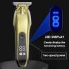 Professional Hair Clippers for Men, Hair Clipper Professional Electric Trimmer With LED Screen Washable Rechargeable Men Strong Power Steel Cutter Head (Color : Gold) view 3