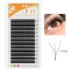 3D Clover Eyelashes extensions Supply W-shaped Lashes 3D Self Fanning Volume Eyelash C/D Curl Black Soft False Eyelashes Automatic Blooming Lashes (10mm, W Shape-C-0.07) view 1