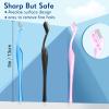 6Pcs Eyebrow Razor Mini Eyebrow Razor Trimmer Female Face Shaver Lip Hair Remover with Precision Cover Small Shaver for Women Makeup Face Care Tools(Blue, Pink, Black) view 2