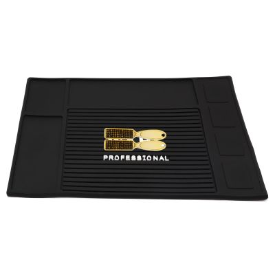 Barber Magnetic Tray,Hairdressing Antiskid Silicone Storage Mat Salon Table Mat Silicone CushionTray NonSlip Heat Resistant Pad (42.5 * 29.5CM)