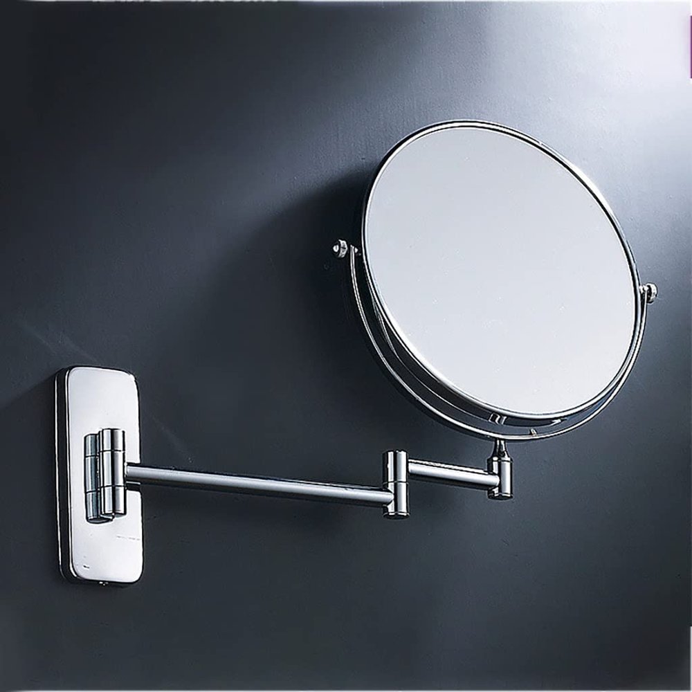 166 6/8 Inch Extendable Bathroom Mirror, Wall Mount Magnifying Double-Sided 360 Swivel Vanity Makeup Mirror, Foldable Magnification Vanity Cosmetic Mirror for Bedroom Spa (Size : 8inch)