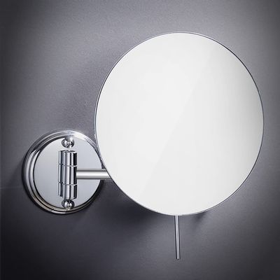 166 8 Inch Extendable Bathroom Mirror with Round Base, Hanging Wall Mounted Makeup Round Double-Sided 360 Swivel Magnification Vanity Cosmetic Mirror Chrome Finish for Bath, Spa and Hotel