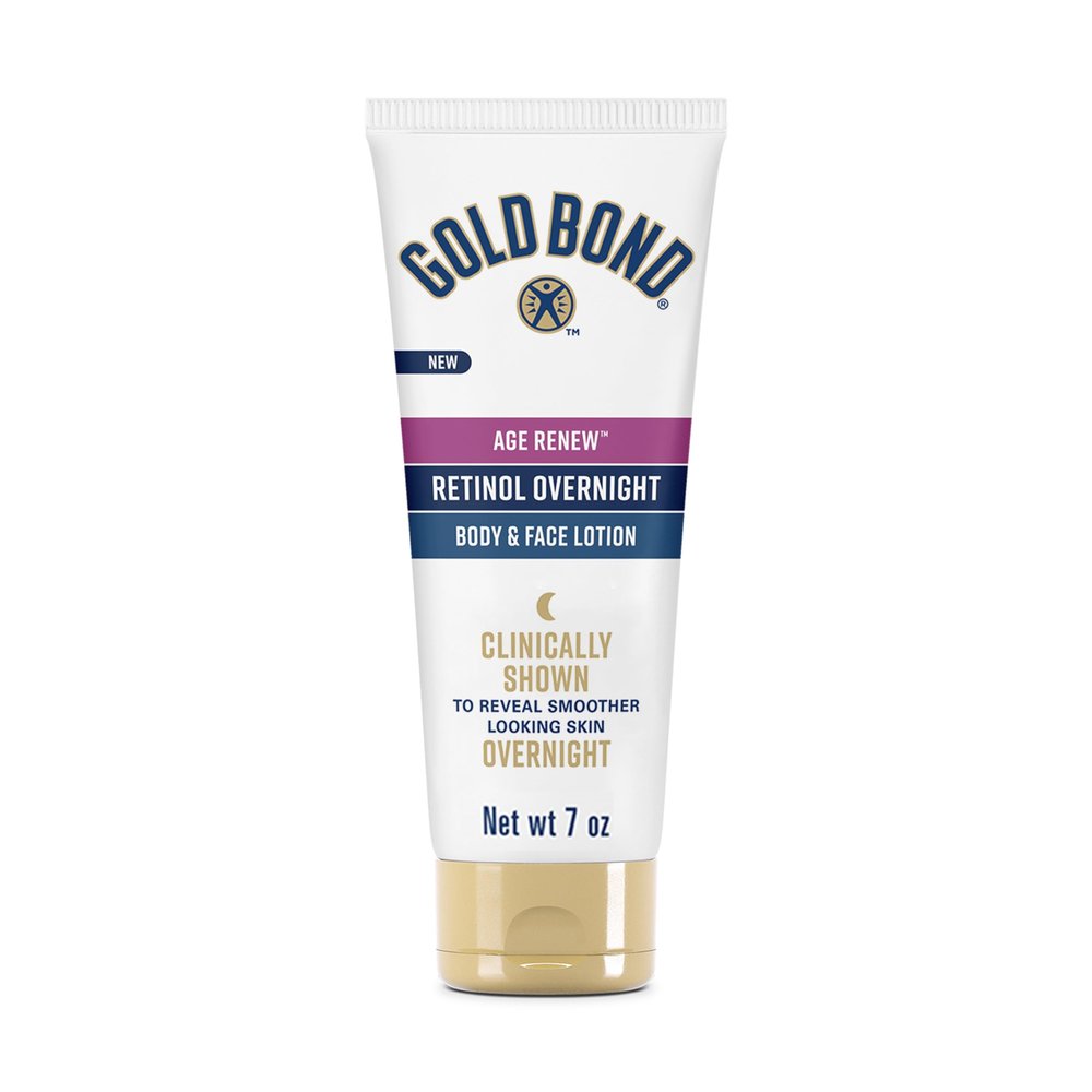 Gold Bond Age Renew Retinol Overnight Body & Face Lotion, With Retinol & Peptide Complex, for Dry Skin, 7 oz.